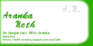 aranka meth business card